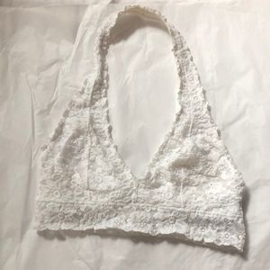 Aerie White Halter Bralette